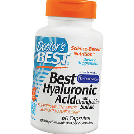Для суглобів Doctor's s BEST Hyaluronic Acid with Chondroitin Sulfate 60 капс, фото 2