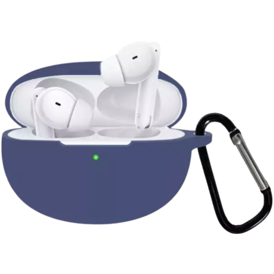 Силіконовий чохол із карабіном на OPPO Enco Free 2 (на оппо енко фрі 2) синій