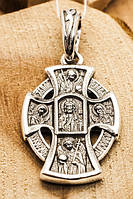 Крест серебряный Господь Вседержитель Деисус Валаамская икона Божьей Матери Икона Матрона