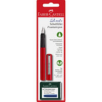 Перьевая ручка SCHOOL + 6 синих картриджей Faber-Castell 149812