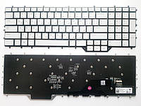 Клавиатура для ноутбуков Dell Alienware M17 R2 клавиатура белая без рамки, с разноцветной подсветкой UA/RU/US