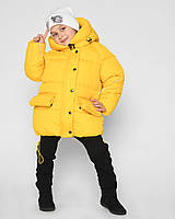 Яркая зимняя куртка для девочек тм X-Woyz 8329 размеры 122- 164