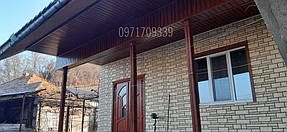 купити софіт для підшивки даху золотий дуб купити, фасадні панелі під камінь пластикові пвх для цоколя будинку,сайдинг цокольний Львів