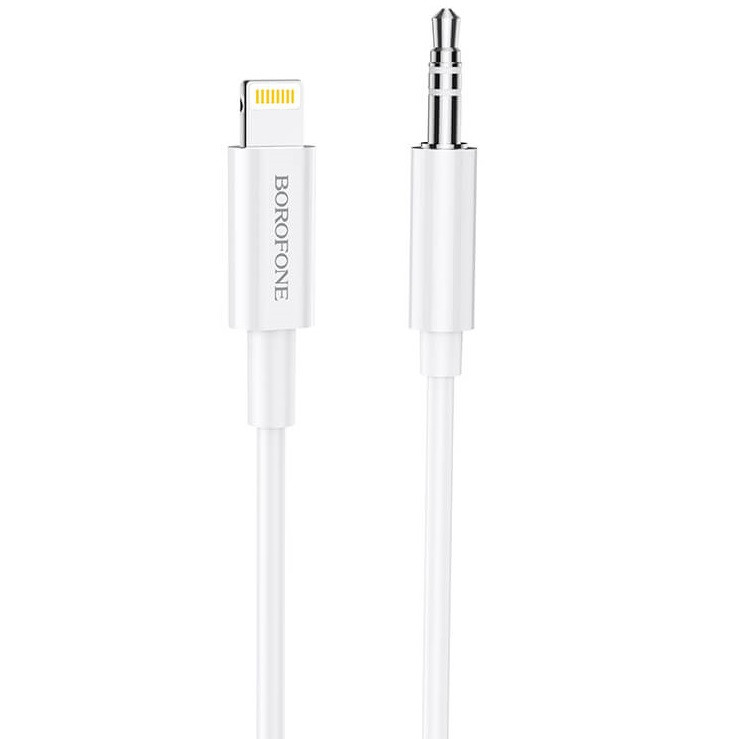 Аудіокабель 3.5мм Audio Lightning для 3,5mm BOROFONE BL9 |1m, DAC| Білий