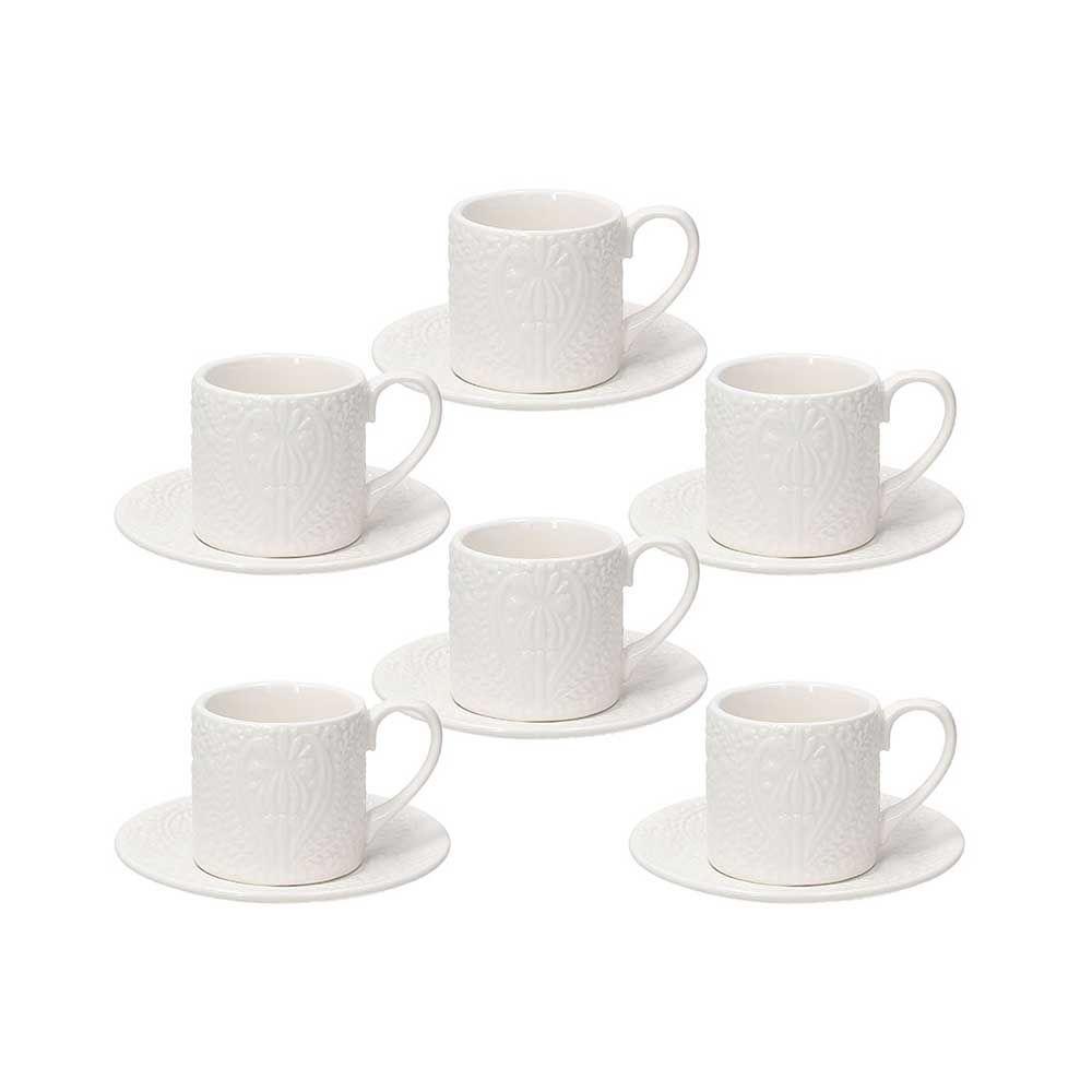 Кофейный Сервиз Tognana Ornament Copenaghen, 70 Мл, 6 Персон Белый ...