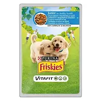 Влажный корм Purina Friskies Junior, для щенков, кусочки в подливке с курицей и морковкой, 100 г