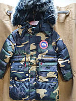 Куртка зимняя для мальчика 10-13 лет PELIN KIDS арт.663-1, Хаки, 146