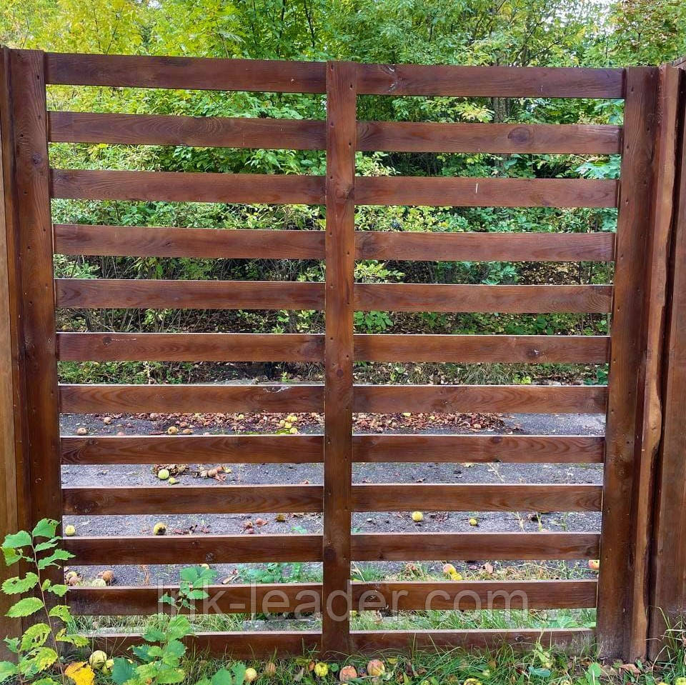 Дерев'яний паркан LNK "Штакетник горизонтальний" 2000х2000 мм. (ДГЗ-7) (От 5 секций), фото 1