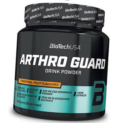 Для суглобів і зв'язок BioTech Arthro Guard drink powder 340 г, фото 2
