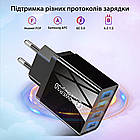 Мережевий зарядний пристрій 18 W 4 x USB USLION UC6913B (BK-376) Black швидке заряджання QC 3.0 для телефона, фото 3