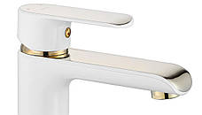 Смеситель для раковины (умывальника) REA BLOOM WHITE GOLD низкий, фото 2