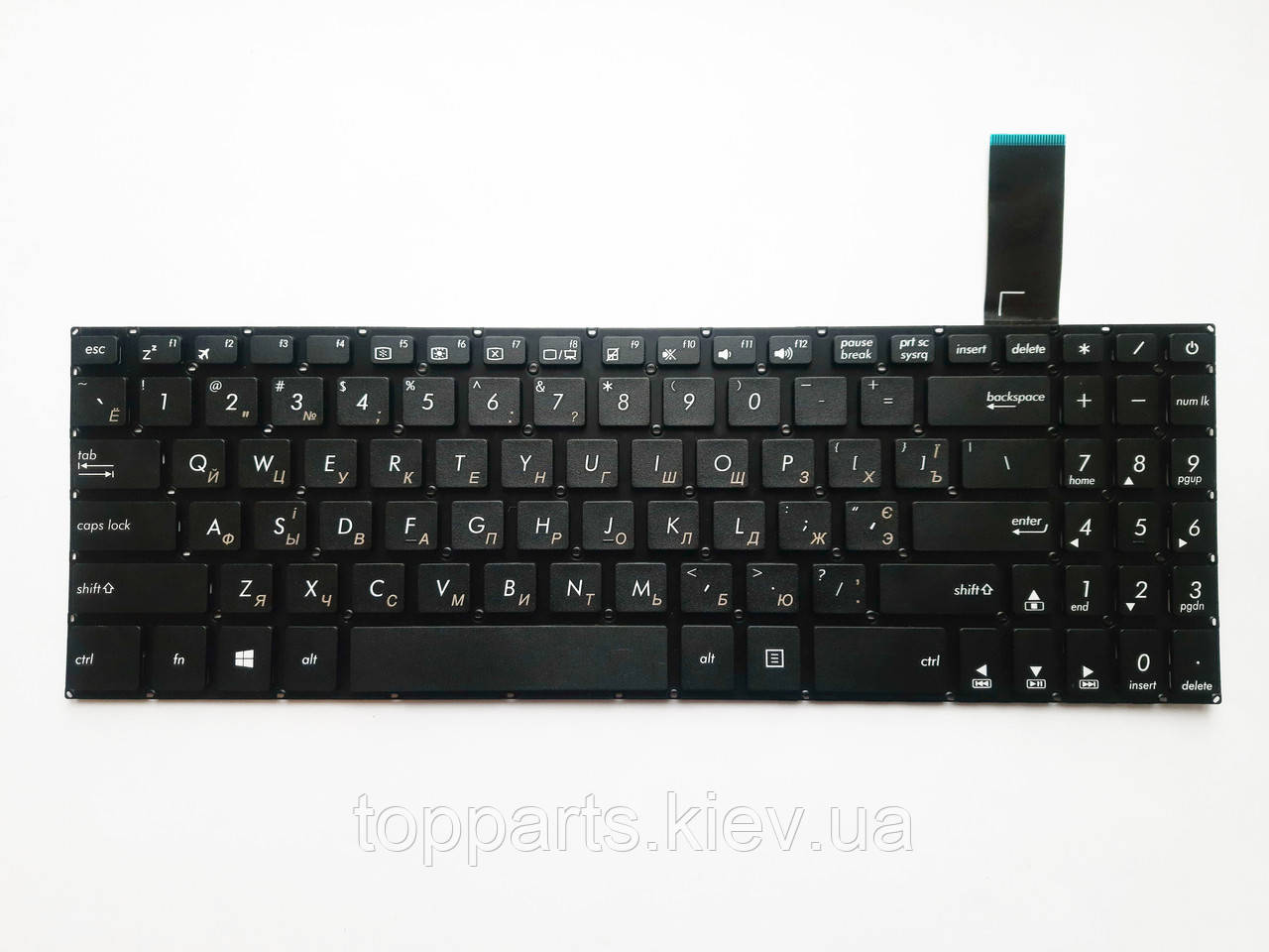 Клавіатура для ноутбуків Asus VivoBook X570 чорна без рамки RU/US