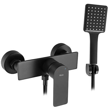 Смеситель для ванны REA URBAN BLACK черный настенный, фото 2
