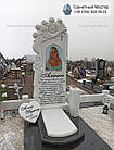 Оригінальний пам'ятник з білого мармуру жінці з кольоровим портретом №8, фото 3
