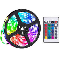 Світлодіодна стрічка 4м + пульт дистанційного керування USB LED RGB HOCO DL30 |4M, 20RGB Mode, Remote| Чорний