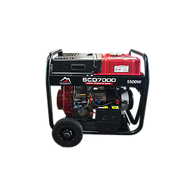 VULKAN Генераторна установка SCD7000 дизель 3ф 5,0кВт ел.старт, бак18л, колеса