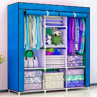 Складаний тканинний шафа, шафа для одягу Storage Wardrobe 88130 на 3 секції Blue