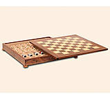 Дошка для шахів з місцем зберігання фігур коричнева Nibri Scacchi CD52G, фото 2