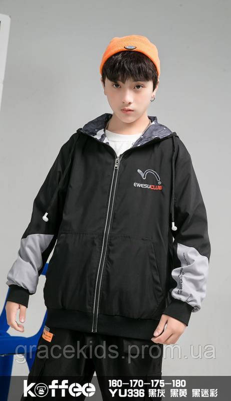 Модные двусторонние ветровки для мальчиков подростковые KOFFEE,разм 160 ...