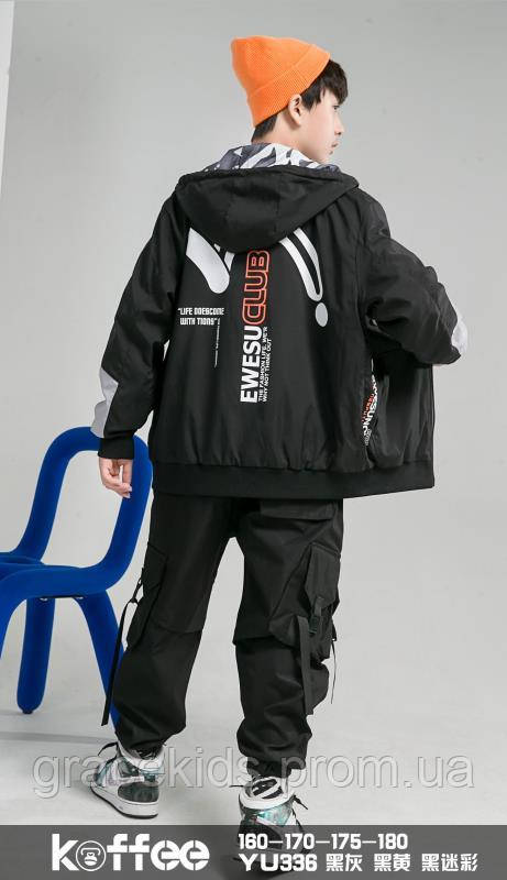 Модные двусторонние ветровки для мальчиков подростковые KOFFEE,разм 160 ...