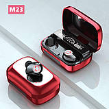 Бездротові навушники M23 Red сенсорні блютуз навушники HD Stereo Power Bass TWS Bluetooth, фото 3