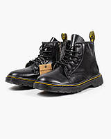 Зимові черевики дитячі шкіряні чорні Dr. Martens 1460. Взуття демісезонне дитяче чорне Др. Мартінс 1460