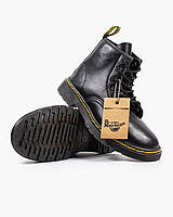 Зимові черевики дитячі Dr. Martens 1460 шкіряні чорні. Взуття демісезонне дитяче чорне Др. Мартінс 1460