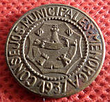 Іспанія — Гражданська війна Менорка 1 песета, 1937 Латунь, 3 g, ø 19mm No313, фото 2