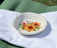 Менажниця «Яблуко» 150 мл, деколь Соняшник, відводка золото