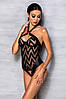 Сітчастий боді з халтером і ритмічним малюнком Hima Body black XXL/XXXL - Passion, фото 4