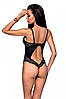 Боді з еко-шкіри та мережива Loona Body black S/M - Passion, фото 3