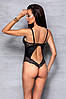 Боді з еко-шкіри та мережива Loona Body black S/M - Passion, фото 5