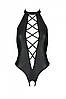 Боді з еко-шкіри з імітацією шнурівки і відкритим доступом Nancy Body black L/XL - Passion, фото 6