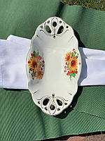 Фруктовниця «Лілія» 800 мл, деколь Соняшник, відводка золото