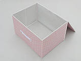 Коробка-органайзер Ш 40 * Д 30 * В 25 см. Колір рожевий для зберігання одягу, взуття або невеликих предметів, фото 5