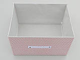 Коробка-органайзер Ш 40 * Д 30 * В 25 см. Колір рожевий для зберігання одягу, взуття або невеликих предметів, фото 7
