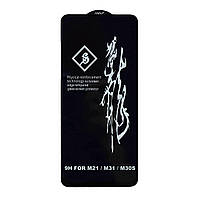 Захисне скло 6D Rinbo на весь екран для Samsung Galaxy M21 чорне 9H клей на всій поверхні