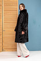 Шикарная шуба Каракульча SWAKARA отделка норка пальто каракульча Италия новая модель