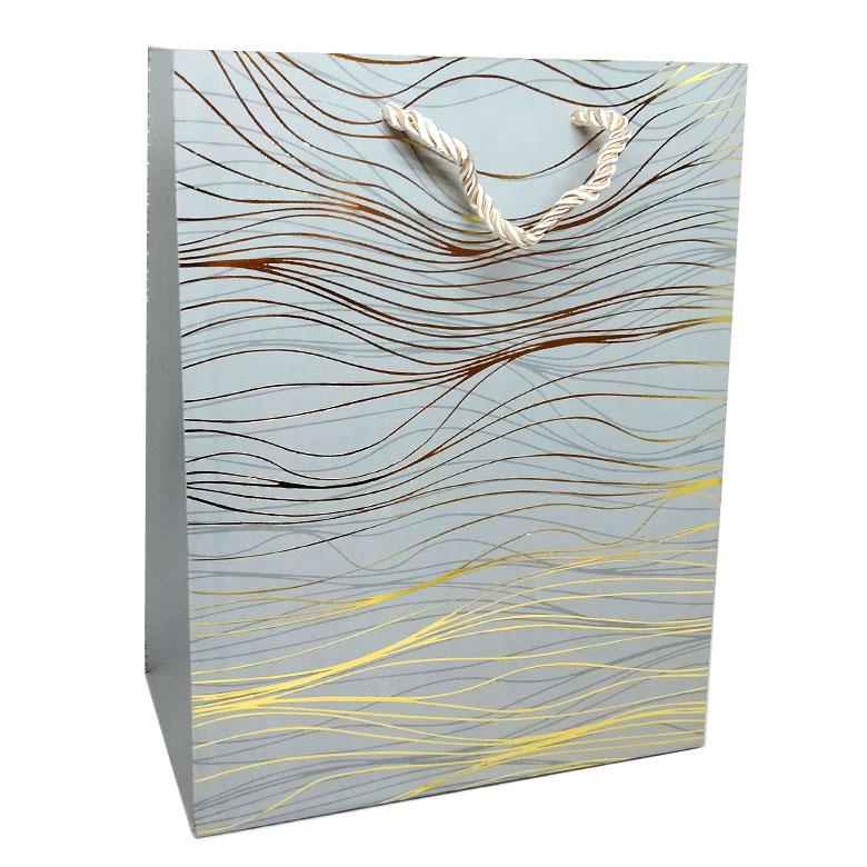 Пакет подарунковий паперовий 18*23*10см ООПТ Хвилі QZ-201-S, фото 1