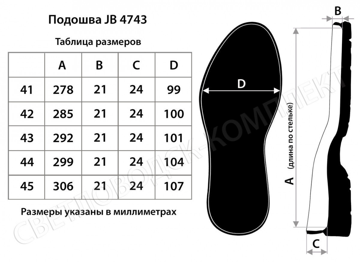 Подошва для обуви JB 4743, черно-серая с желтой вставкой - фото 2 - id-p447919807