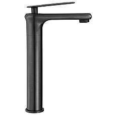 Смеситель для раковины (умывальника) REA BLADE OLD BLACK высокий, фото 3