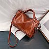 Жіноча середня сумка зі шкірозамінника, Сумка жіноча коричнева AL-3769-76, фото 2