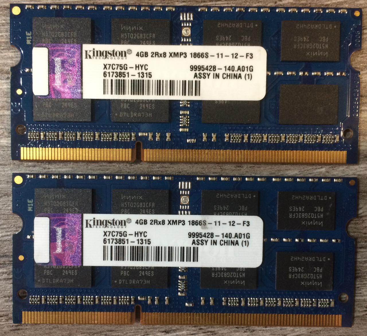Для ноутбука 8GB 2x4GB DDR3 1866MHz Kingston XMP3 X7C75G-HYC PC3 14900S 2Rx8 RAM Оперативна пам'ять
