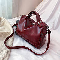Женская средняя сумка из кожзама, Сумка женская бордовая CC-3769-91