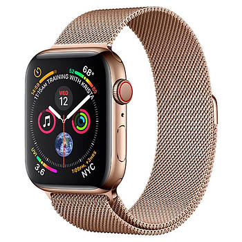 Б/У Смарт-Apple Watch Series 4 40mm LTE Gold Steel w. Gold Milanese l. Gold Steel (MTUT2; MTVQ2)