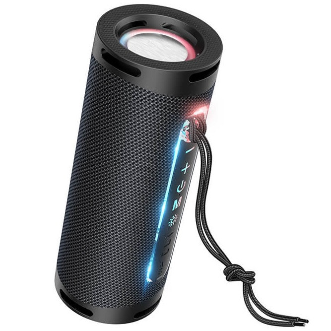 Портативна безпровідна блютуз колонка HOCO HC9 |BT5.1, TWS, AUX, FM, TF, USB, 5Hours, 5W, 200х70мм| Чорний