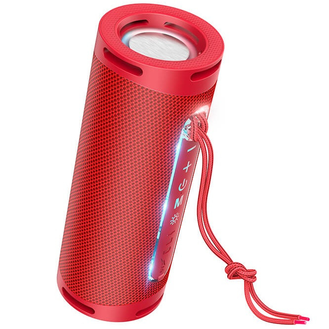 Портативна безпровідна блютуз колонка HOCO HC9 |BT5.1, TWS, AUX, FM, TF, USB, 5Hours, 5W, 200х70мм| Червоний, фото 1