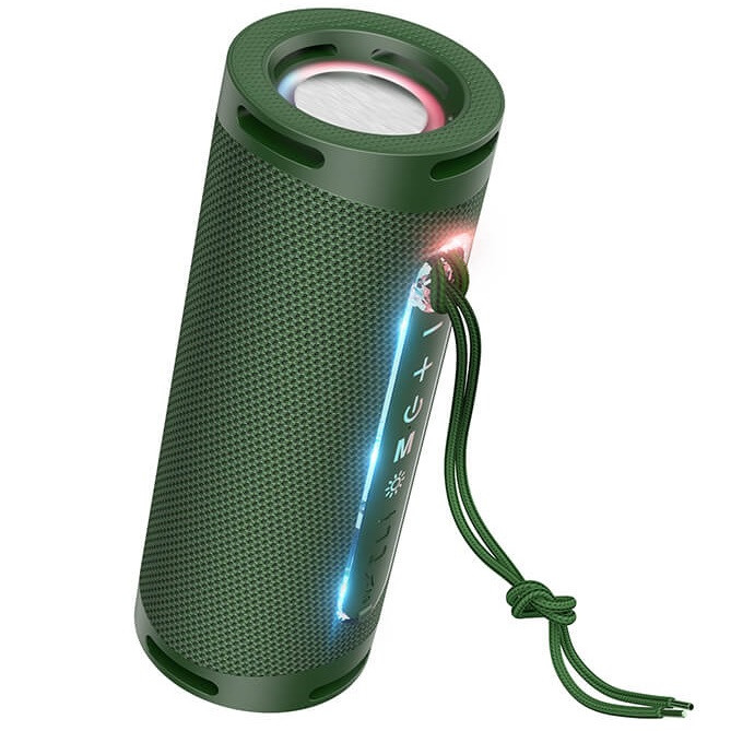 Портативна безпровідна блютуз колонка HOCO HC9 |BT5.1, TWS, AUX, FM, TF, USB, 5Hours, 5W, 200х70мм| Зелений, фото 1