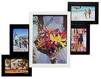 Рамки для 5 фото (дерево) 62*50 см (колаж фото фоторамки ) ФР0005