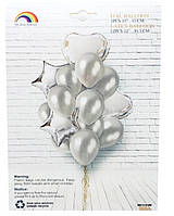 Набір латексних і фольгованих кульок "Срібло" Про-во: Китай.